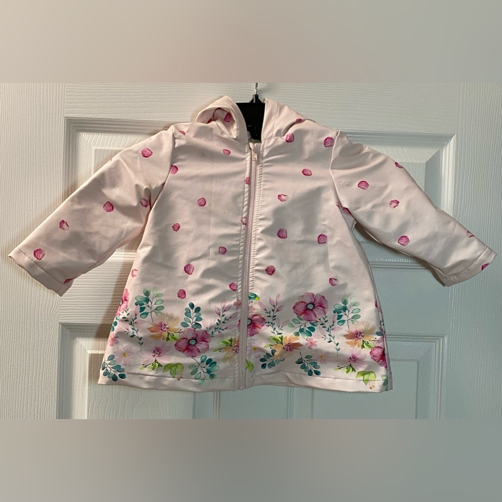 Little Me Adorable Pink Rain Coat with Bow